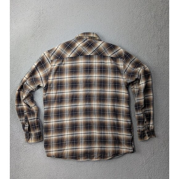 Dakota Grizzly Flannel Shirt Jacket Mens XL Brown Plaid Lined Snap Front Shacket - Picture 2 of 11